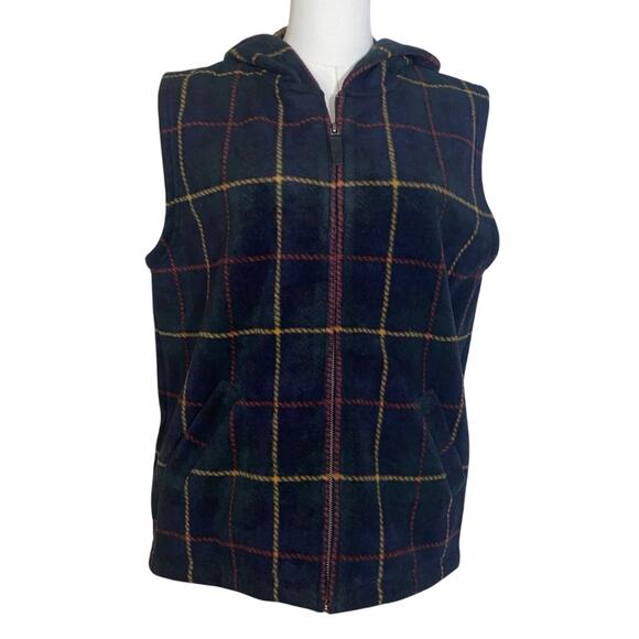 Lauren Ralph Lauren Jackets & Blazers - Vintage Ralph Lauren Plaid Fleece Hooded Vest Original Ski Outfitters Womens L